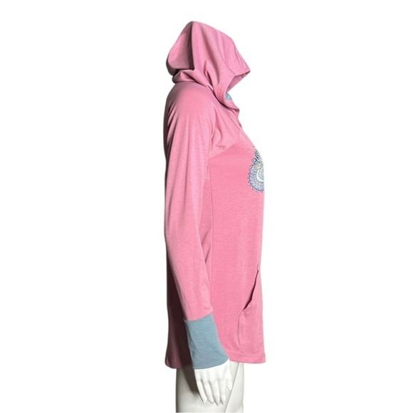 Lularoe‎ Hoodie Women XS Amber Pink Gray Triabl Elephant Lightweight Jersey Knit - Picture 2 of 7